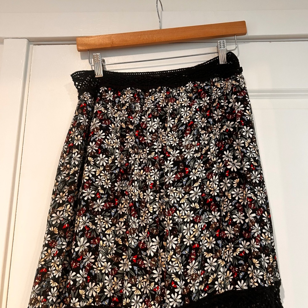Lost Wander Fairy Grunge Lace Tiered Maxi Skirt Women's Medium Whimsigoth Witchy - Picture 2 of 9